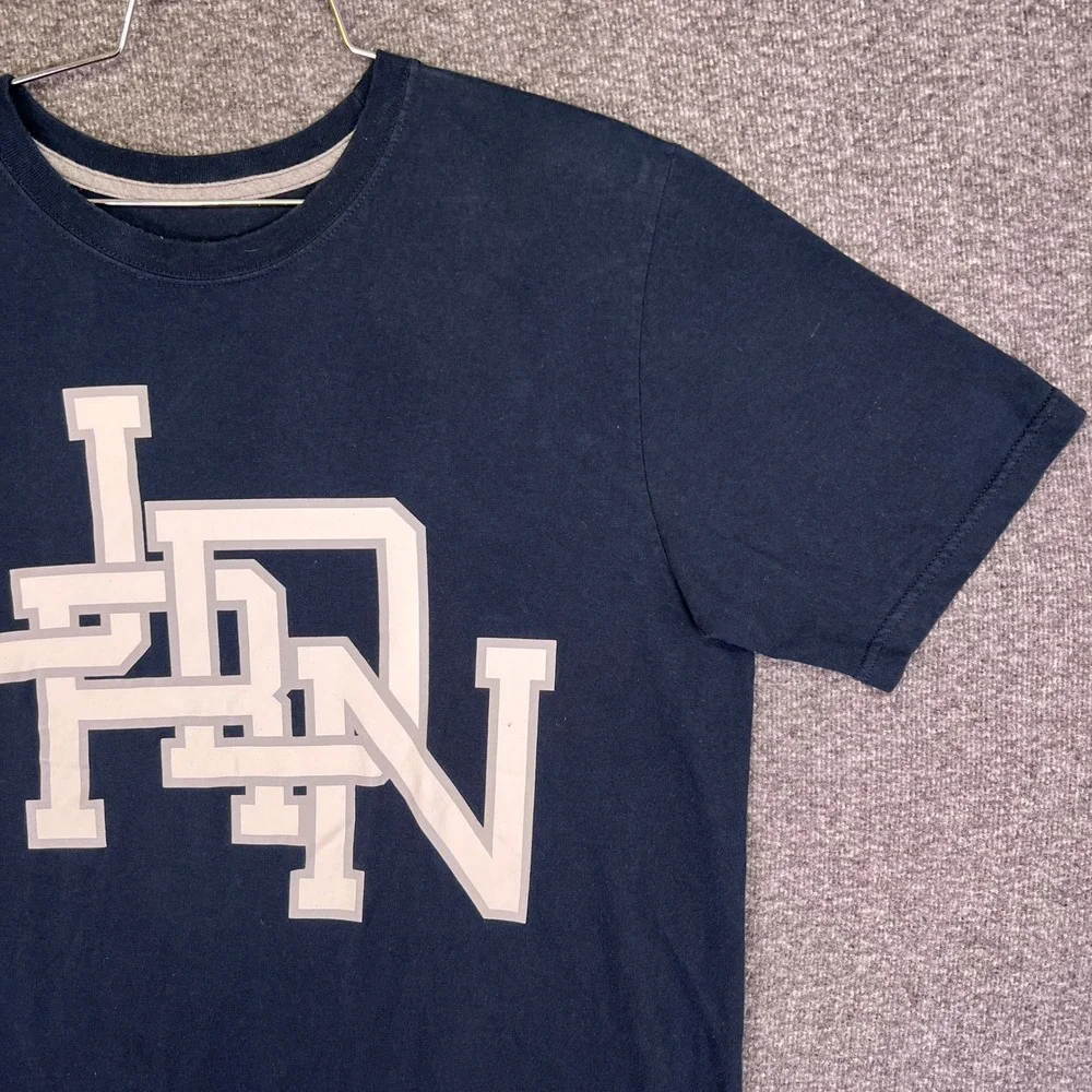 Jordan Shirt Men L Navy Athletic Casual Short Sleeve JRDN Graphic Jumpman Cotton
